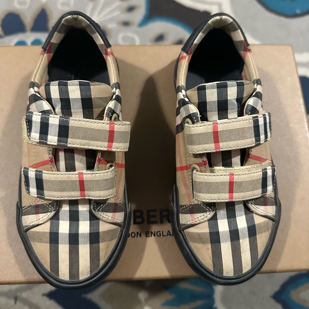 BURBERRY Markham Check Grip-Strap Sneaker